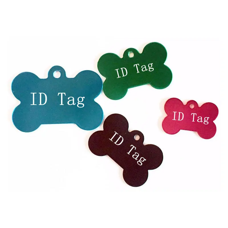 500pcs Aluminum Alloy Pet ID Tag Bone Shape Double Sided Custom Engraved Dog Cat Pet Name Phone Number ID Tag Charm ZA1554