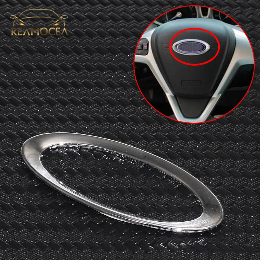 Reamocea Car ABS/Stainless steel Steering Wheel Center Paillette Ring Trim Frame Cover For 2004-2015 Ford Focus MK II III Mondeo