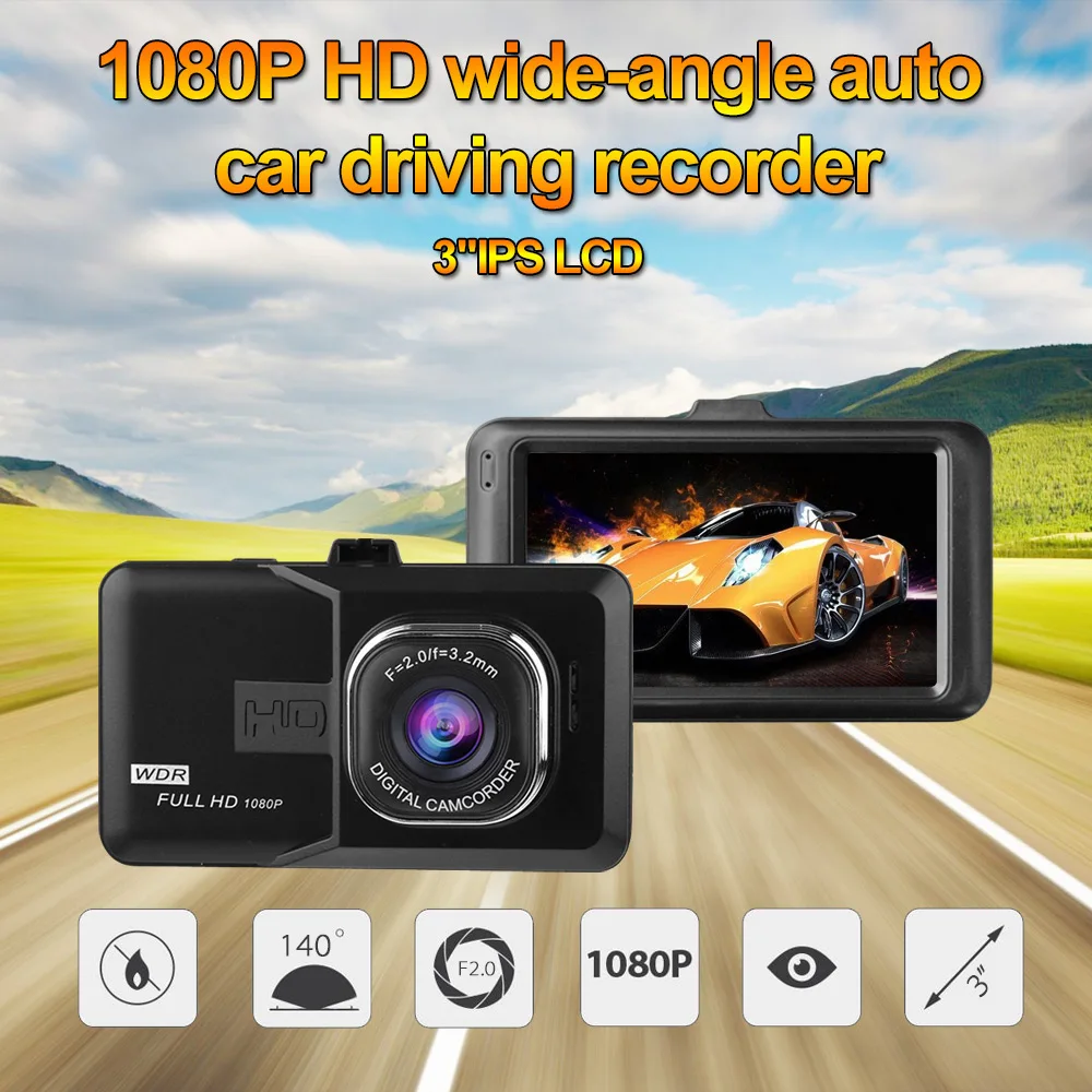 Free Shipping New Car DVR CAR CAMERA FHD 1080P at 30 fps built-in 6 layer lenses and 3.0 inch HD screen USB car charger AKL158