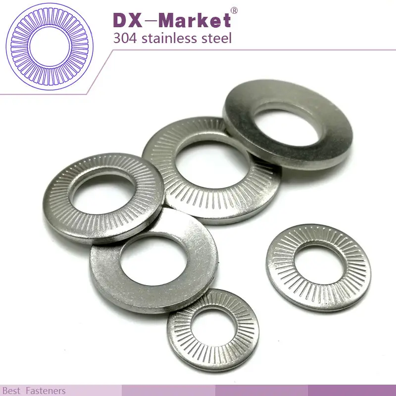 M6 Lock Washer 200pcs ,304 Stainless Steel Conical Knurling Disc Washer NFE25511 , D009