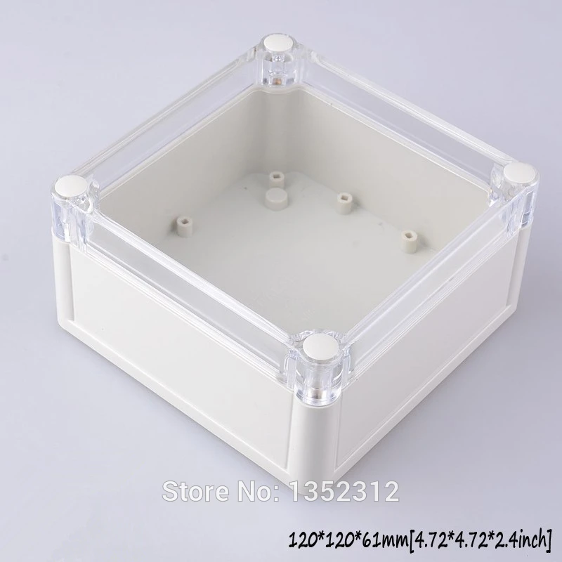 3 pcs/lot 120*120*61mm junction box weatherproof plastic enclosure instrument shell ip68 PLC waterproof box DIY project box