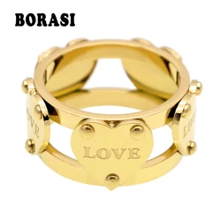 Hot Sale Fashion Luxury Famous Brand Love Ring New Female Rings  Gold Color Five Peach Heart Ring For Women Anillo Fine Jewelry