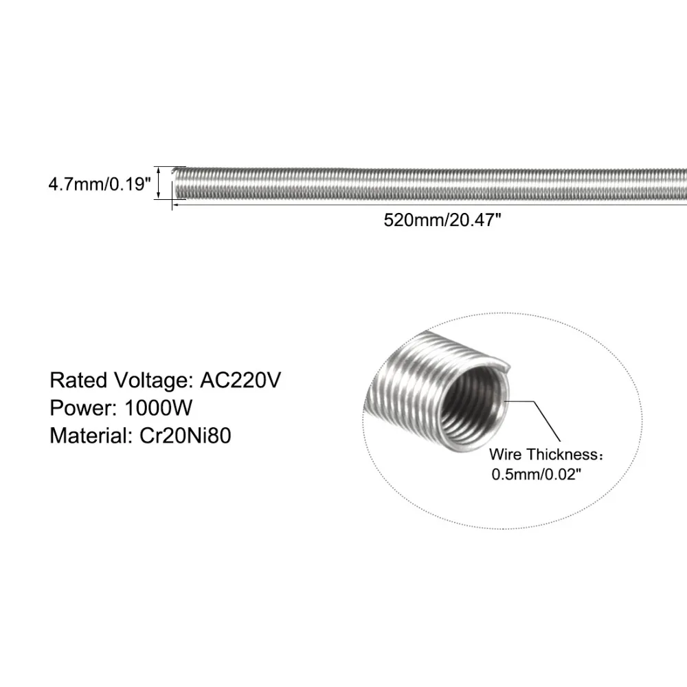 3pcs AC220V 1000/1200/2000/2500/3000W Kiln Furnace Heating Element Coil Heater Wires Stove High Resistance Wire Tool Parts