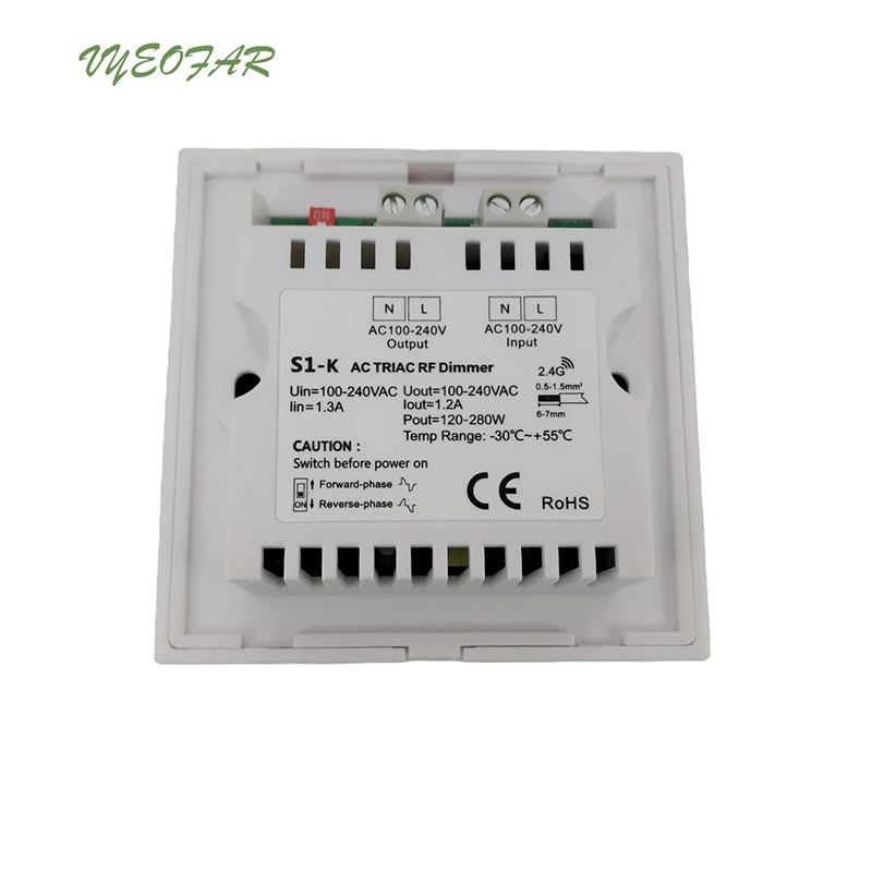 Imagem -05 - Skydance Novo Led Triac Dimmer 220v ac de Alta Tensão Borda de Saída Escurecimento Parede Painel Rotativo S1-k Swith rf Remoto sem Fio