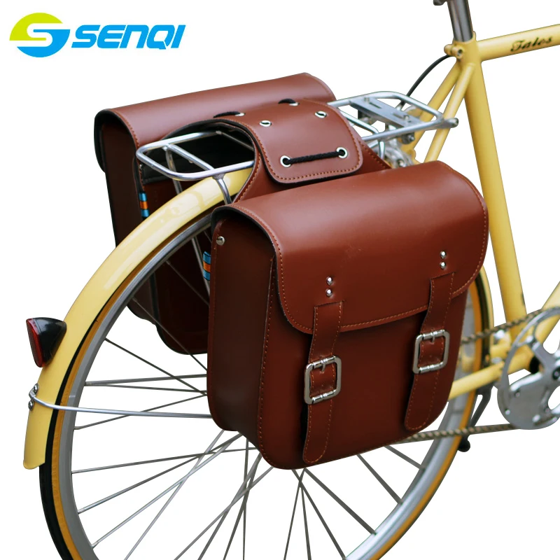 

Retro Bicycle Rack Bag Leather Rear Rack Bike Bags Robust Rear Seatpost Bag for Retro Bicycle Saddle Rack Accessories