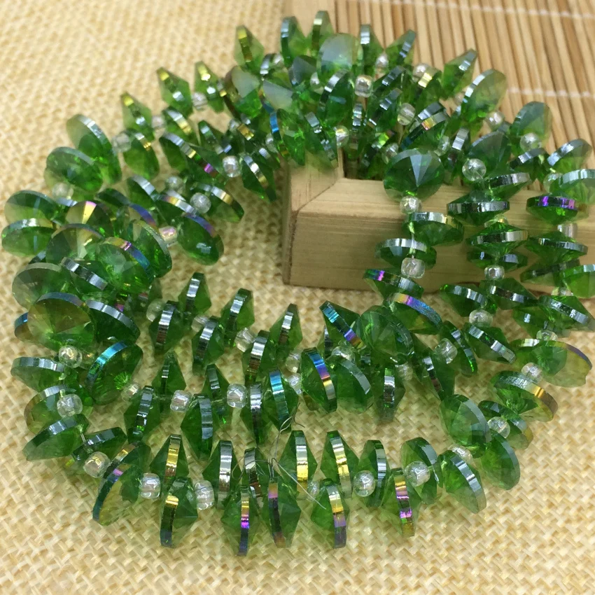 Wholesale price fresh green 4*8mm bicone shape diy findings accessories spacers loose beads 140pcs charms jewelry making B2871