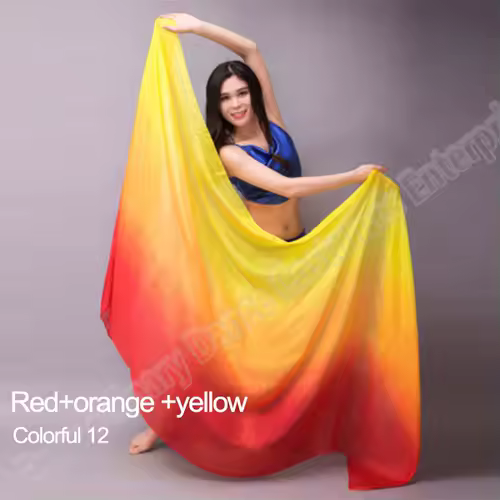 Belly dance Scarf Silk Veils Belly Dance veil Shawls Women Light Hand Thrown Scarf Shawl Gradient Silk Veil Dance Performance - Image 13