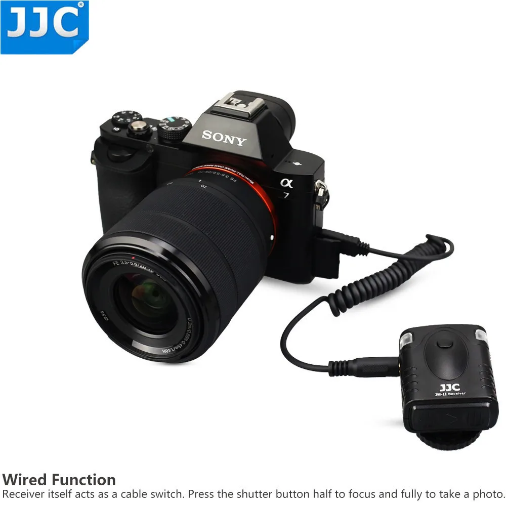 JJC كاميرا 16 قنوات راديو مصراع الإفراج الحبل 433 ميجا هرتز RF اللاسلكية تحكم عن بعد لسوني RXA7III/A6000/A6300/A6500/A7S II