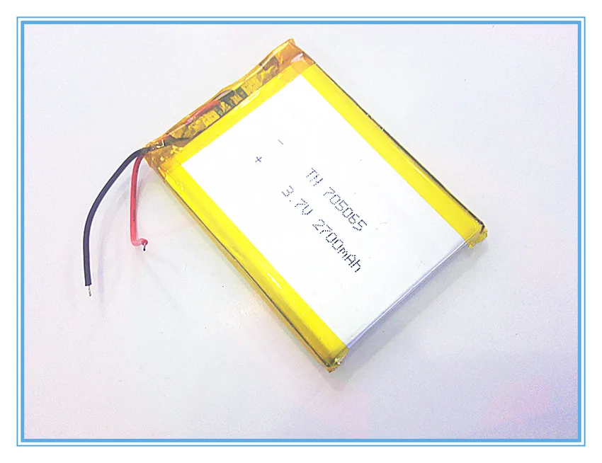 PLIB-Batería de polímero de iones de litio para dvr,GPS,mp3,mp4, teléfono móvil, altavoz, 3,7 V,2700mAH,[705065]