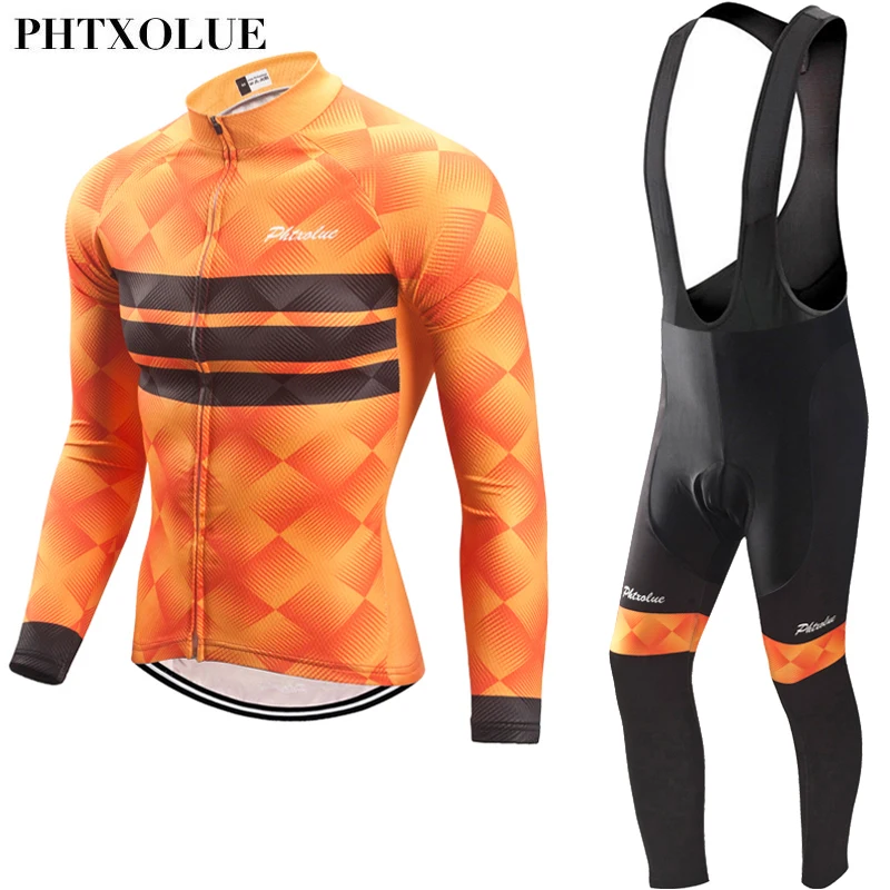 Phtxolue Men Winter Thermal Fleece Cycling Clothing Cycling Sets Bike Kit Cycling Jersey Set Bicycle Jerseys MTB Bicycle Wear