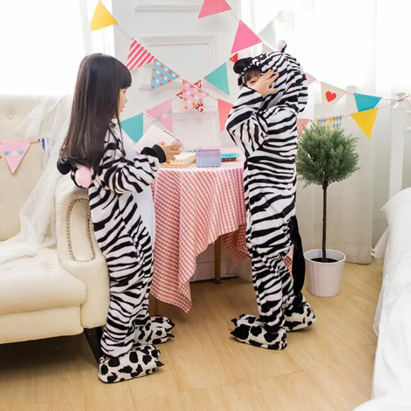 

Kid Zebra Cosplay Kigurumi Onesies Child Cartoon Winter Anime Unicorn Jumpsuit Costume For Girl Boy Animal Sleepwear Pajamas