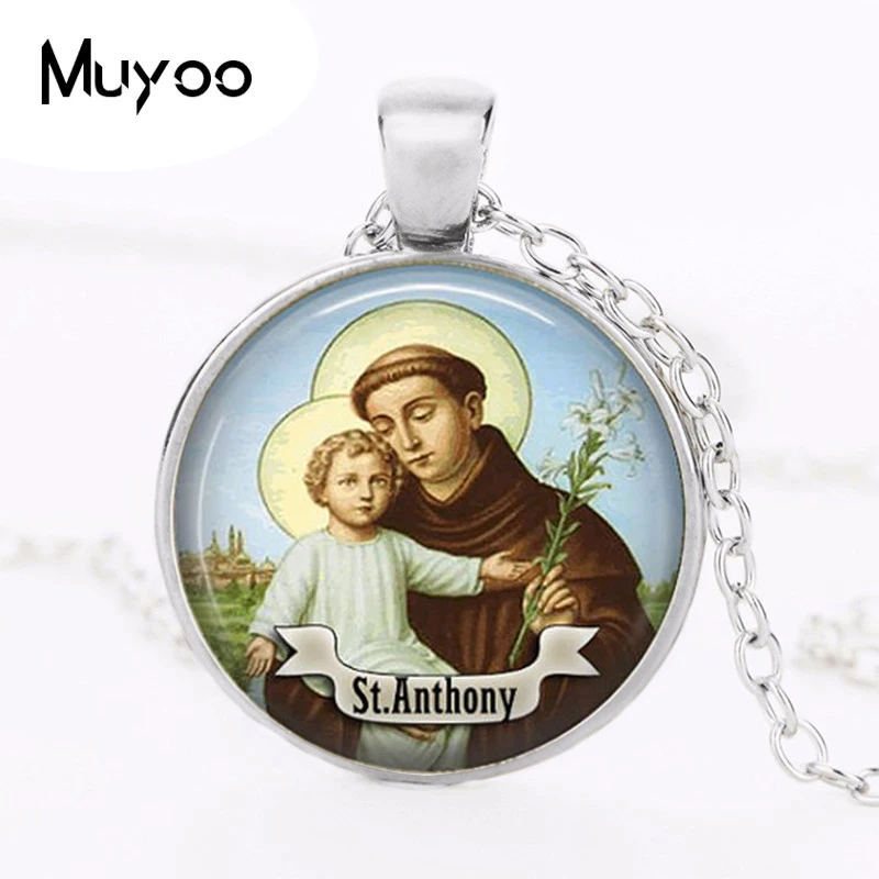 St Anthony Logo Pendant Necklace Art Handmade Vintage Bronze Chain Choker Statement Necklace Women Jewelry Gift HZ1