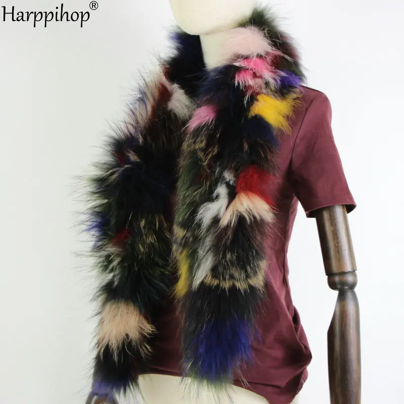 2024 New Women Genuine knitted Fox Fur scarf Real Fur collar Winter Warm Neck Warmers silver fox mixed color scarf 130cm