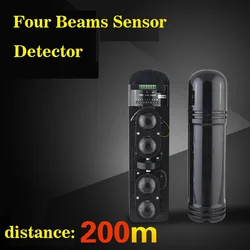 Anti-intrusion Four Beams Intelligent IR Photocell Sensor  indoor Detctor distance : 600M For Home Alarm Systtem