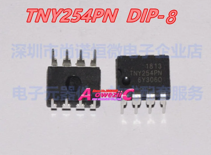 Aoweziic-Puce d'alimentation d'origine importée, TNY254PN, TNY254PN, TNY255PN, TNY256PN, DIP-8, 2021 + 100%, Nouveau