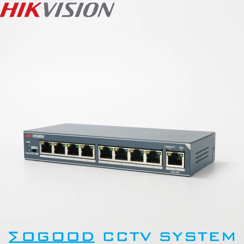 Hikvision-Switch Não-PoE Descontrolado, DS-3E0309-E, 8 Portas, 10 Mbps, 1 Porta, 1000M, Uplink Material Metálico