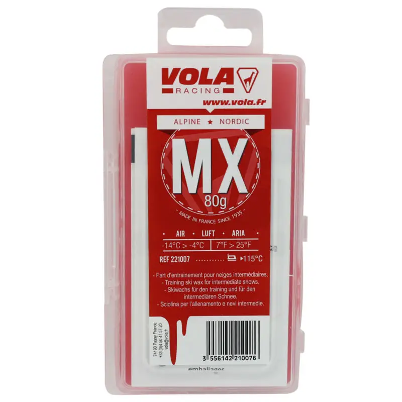 VOLA Alpien snowboard and Nodic waxes for use in different kinds of snow Made in France