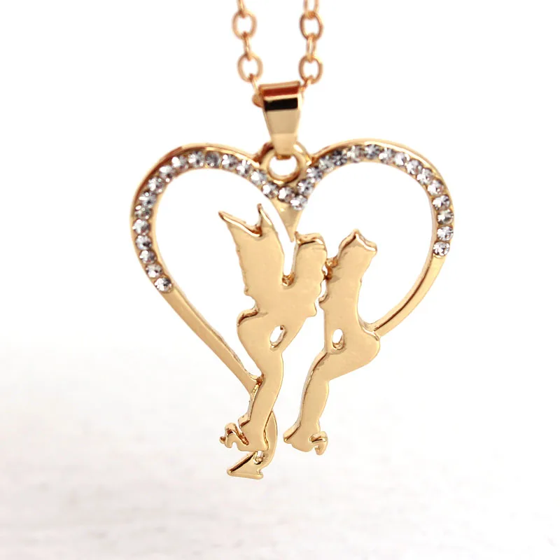 hzew new heart shape Angel and devil pendant necklace gift necklace - Image 3