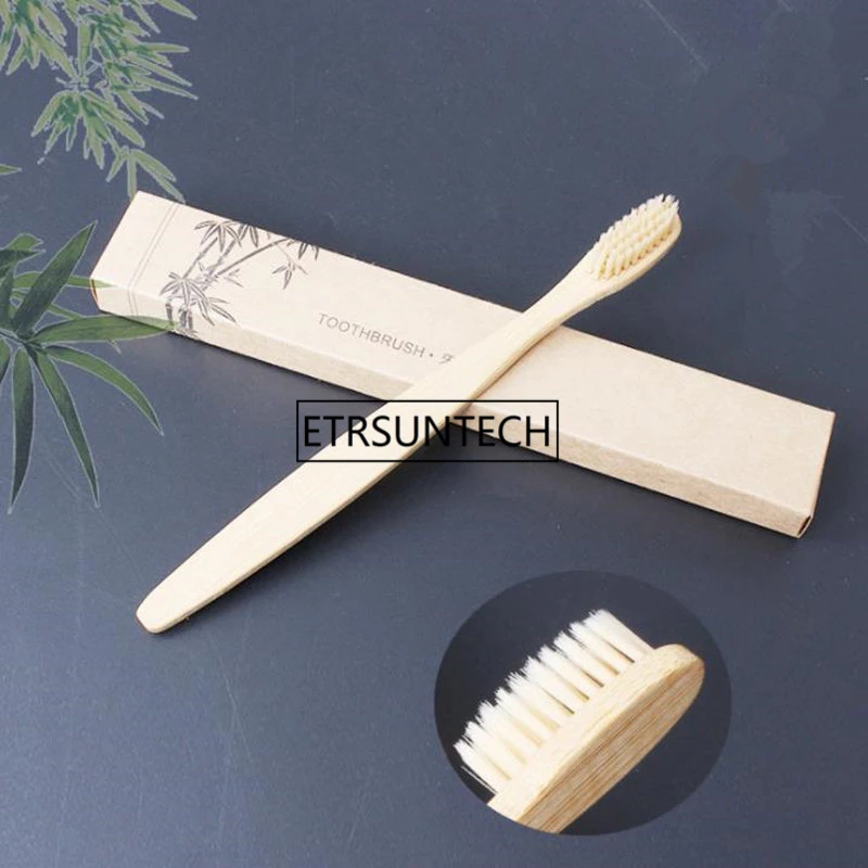 

500pcs/lot Bamboo Handle Toothbrush Whitening Rainbow Colorful Environment-friendly Oral Care Bamboo Toothbrush F1421