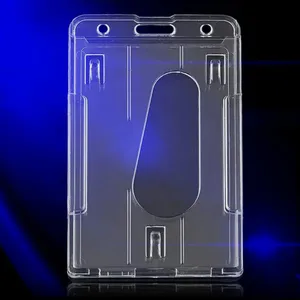 Porte-badge en plastique dur de 10x6 cm Double carte Plastique vertical transparent en plastique dur multi-carte Porte-badge d’identification Crédit Multi 10 meilleurs détenteurs de badge de vente vertical - No 3