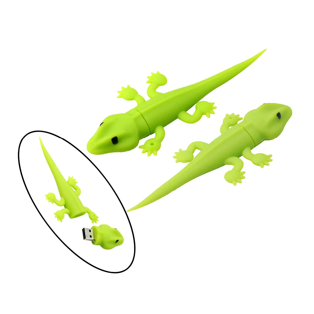 Green Lizard Chameleon Cartoon Animal USB Flash Pen Drive 4GB 8GB Memory Stick Storage Thumb Pendrive Key U Disk Creative Gift