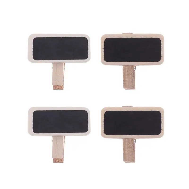 20Pcs Mini Blackboard Wooden Clips DIY Party Home Decor Craft Arts Mark Chalkboards Small Clamps Memo Paper Bookmark Photo Clips