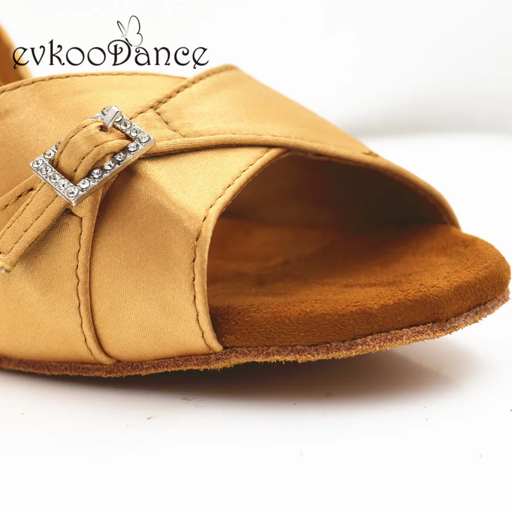 Evkoodance Größe us 4-12 custom size khaki Farbe profession elle 8,3 cm Absatz höhe zapatos de baile Schuhe für Frauen Evkoo-547