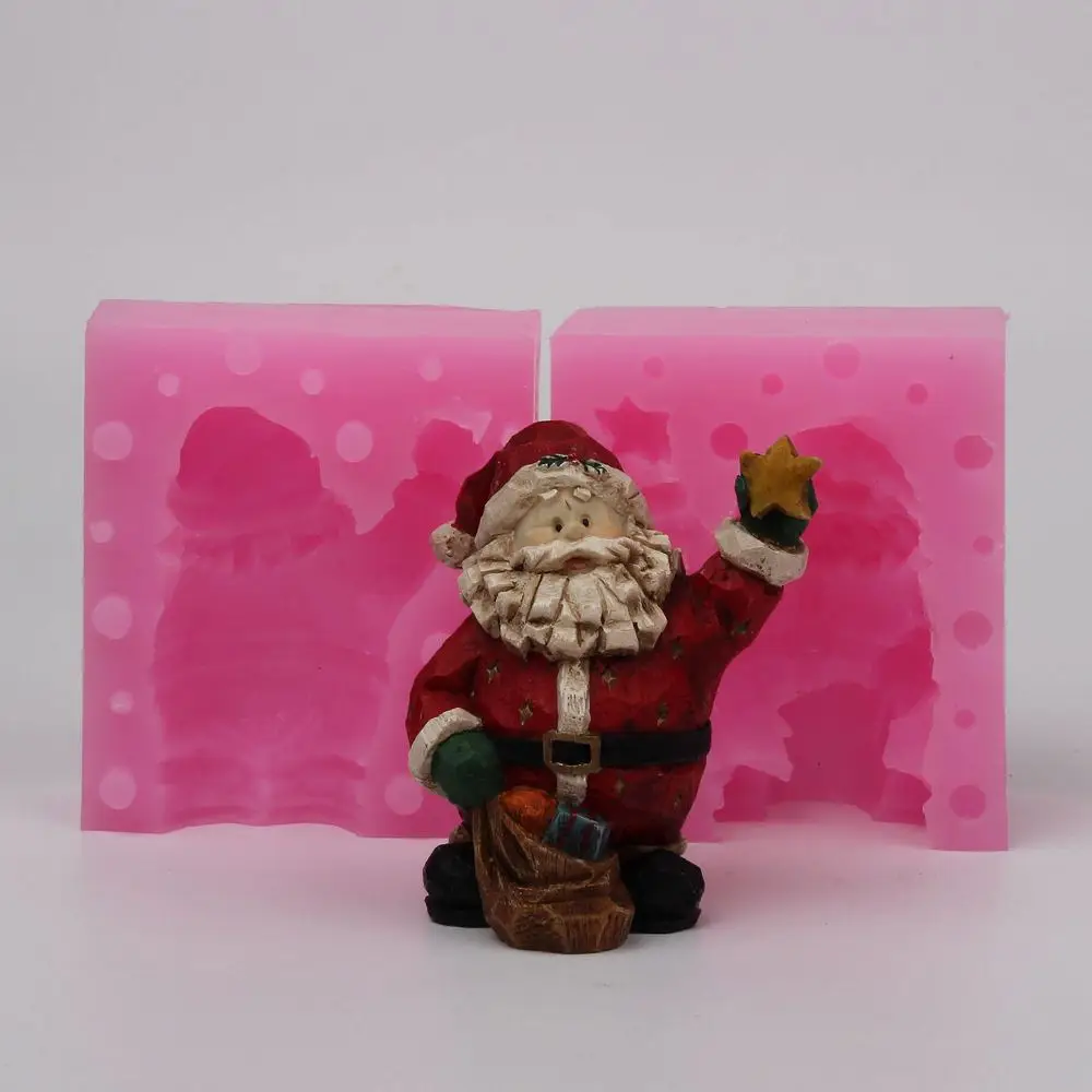 

WD008 Silicone mold 3D Xmas Santa Claus furnishing articles diy Resin clay plaster decoration craft mould fondant cake tool