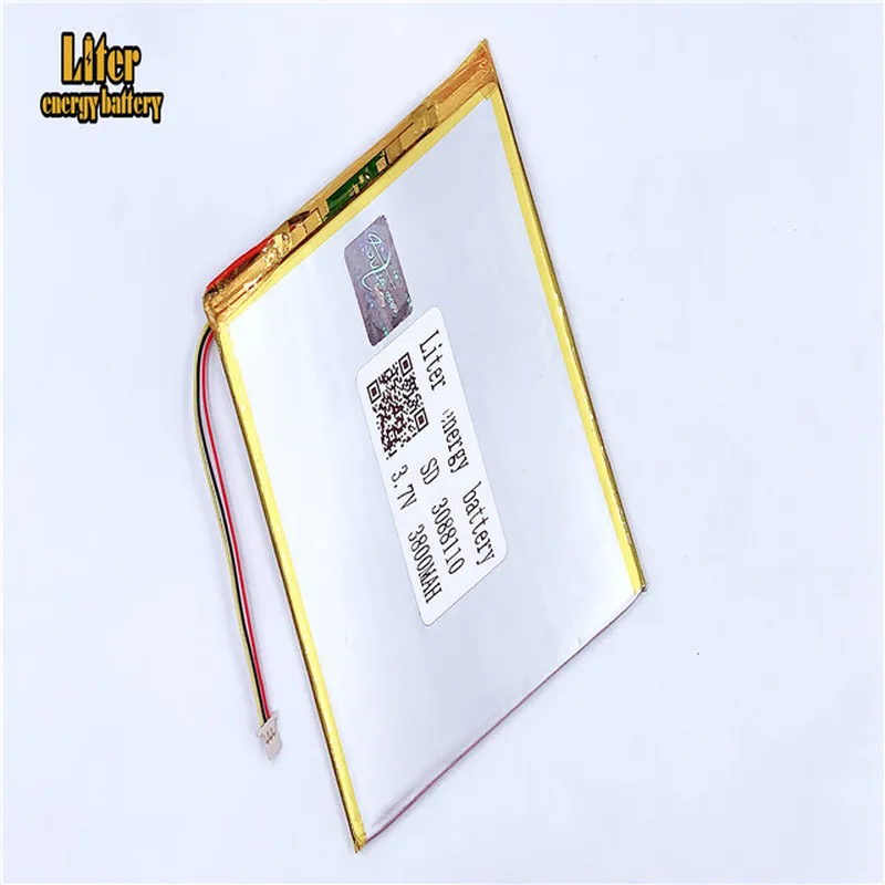 

1.0MM 3pin connector Lipo Tablet PC 3.7V 3800mah 3088110 3090110 Rechargeable li-polymer battery