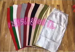 Wholesale 12 Colors 78cm Sexy Beige Black Blue Knee Length Bandage Skirt 2023 Knitted Elastic Sweet Designer Pencil Skirt