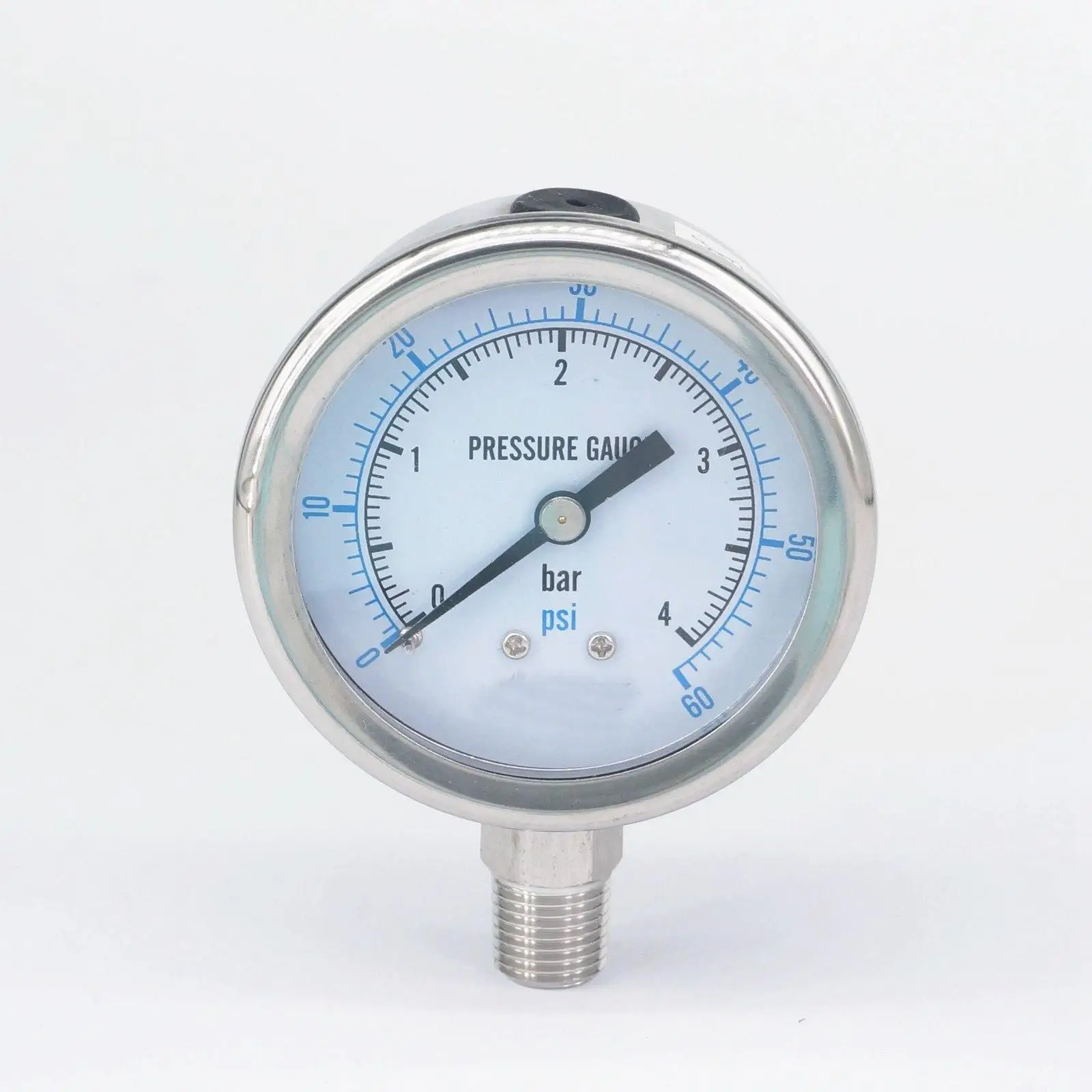 

0-4bar 1/4" NPT Male 60mm Dial Pressure Gauge 304 Stainless Bar PSI N2 Steam Brewing Pneumatic