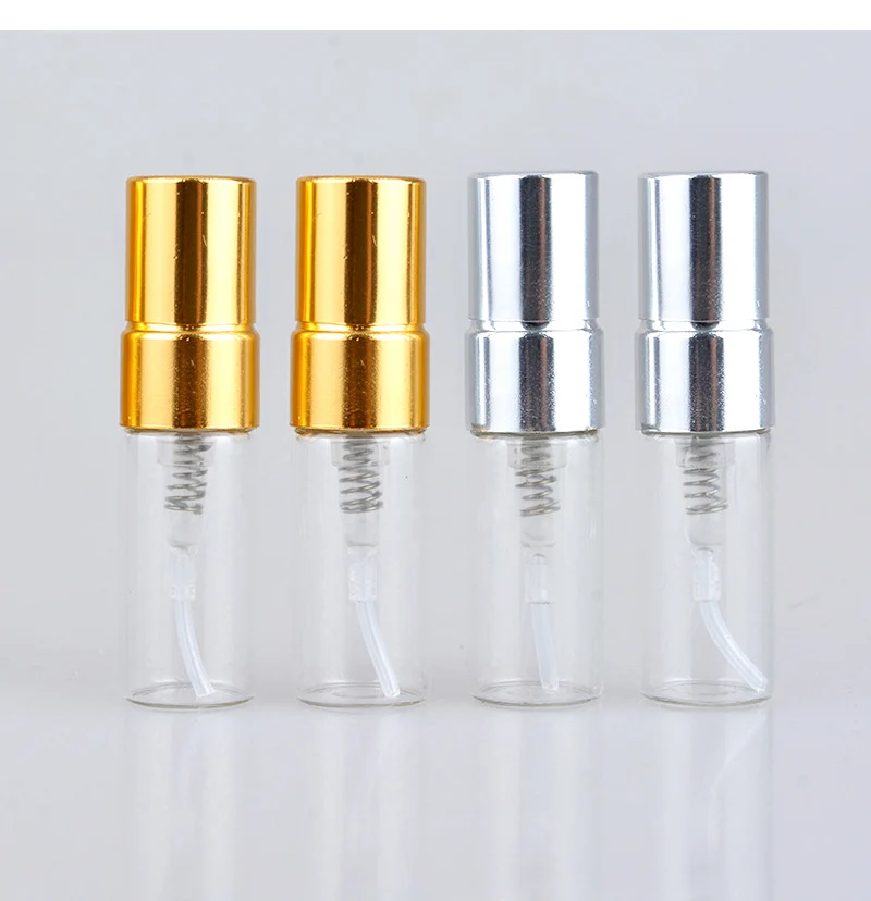 100 Teile/los 3 ml Glas Nachfüllbare Parfüm Flasche Leere Mini Spray Flasche Aluminium Parfüm Flaschen Zerstäuber Für Reise Pumpe – Detail 2