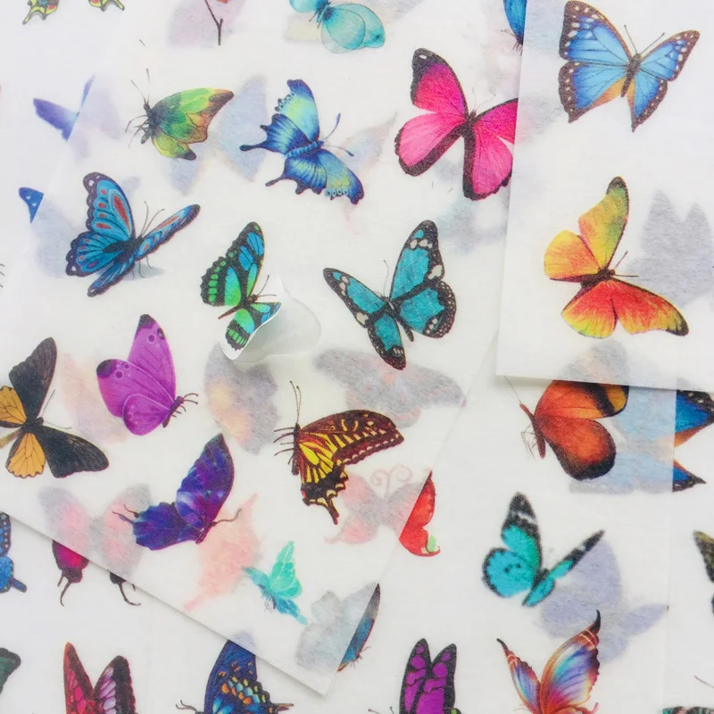 6 Sheets Elegant Butterfly Washi Paper Decorative Stickers Stationery Computer Decoration