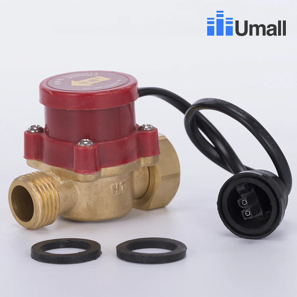 HT300 Male Female Thread G3/4 Water Flow Switch Full Copper Original Automatic Electronic Boosting Circulation Pump Valve Sensor