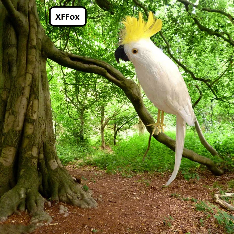 

big simulation white parrot model foam&furs real life cockatoo bird gift about 45cm xf1096