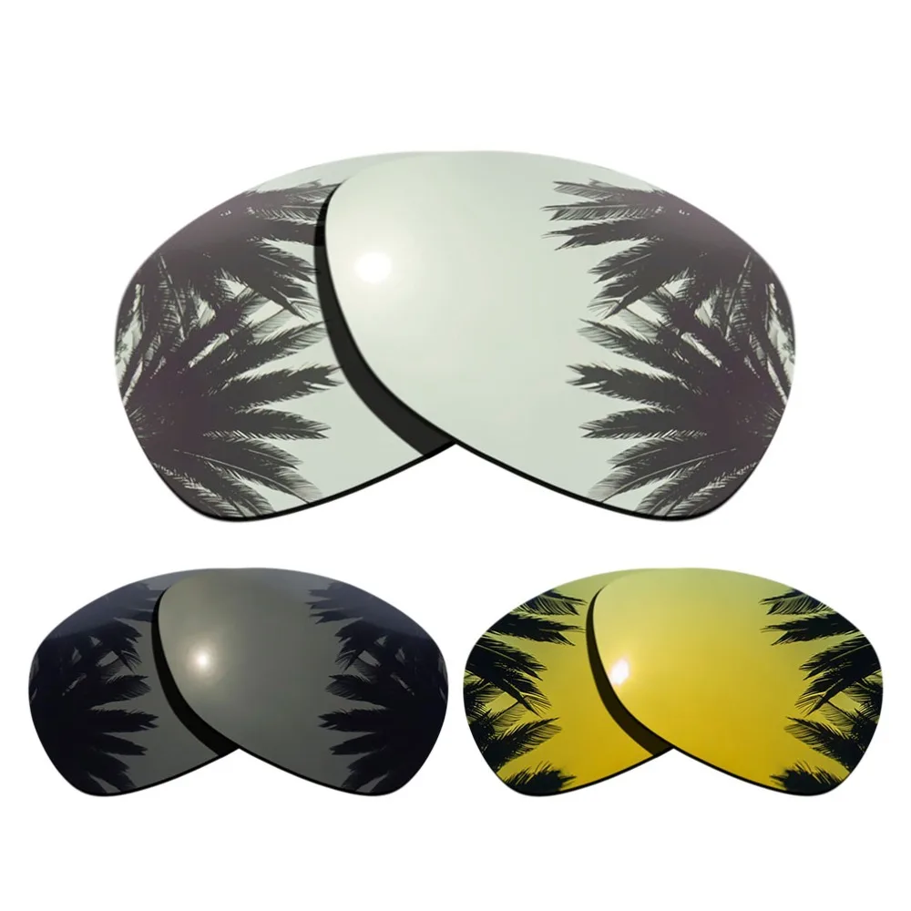 

(Silver+Black+24K Gold Mirrored Coating) 3-Pairs Polarized Replacement Lenses for Crosshair 2012 100% UVA & UVB Protection