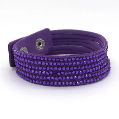 TYO Popular Purple Leather Bracelet Woman Good Fashion Jewelry Accessories Classic Bangles Birthday Gift Wholesale Dropshipping