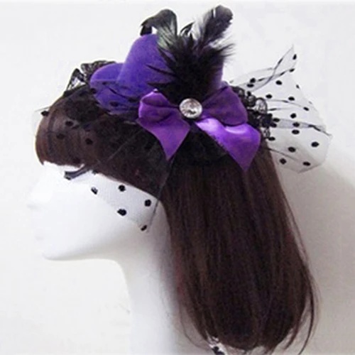 Women Headdress Flower Elagant Mini Top Hat Bowknot Decor Lace Fascinator Party Wedding Decor Hair Clip Cap вуаль шляпа с вуалью