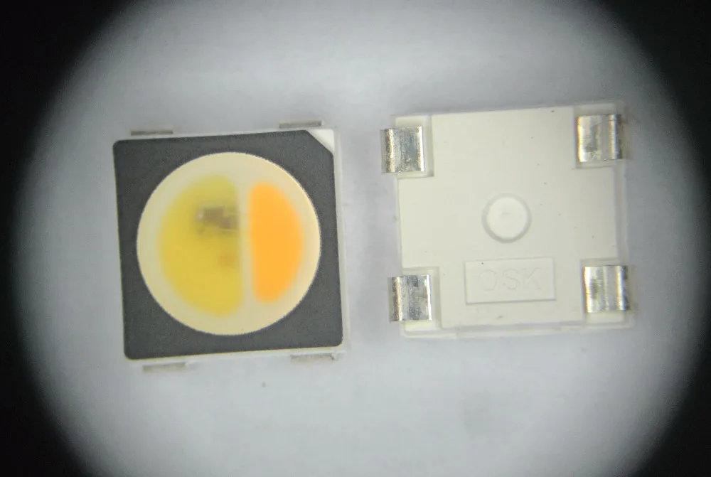 SK6812WWA LED Chip;SK6812+Cold White+Warm White+Amber Color with SK6812 IC built-in 3pcs chip(WWA);1000pcs/roll;0.32W;DC1.8~3.6V