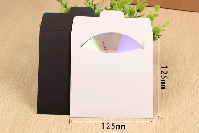 

200Pcs/Lot 12.5*12.5cm High Quality Disc CD Sleeve 250gsm Party Kraft CD DVD Paper Bag Cover CD Package Envelopes Pack Boxes