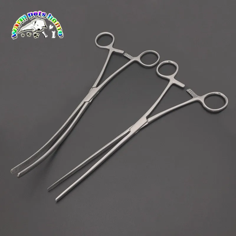 Bowel Clamps Bowel forceps Doyen Intestinal Clamps Straight Curved 25cm Veterinary Surgical Instruments