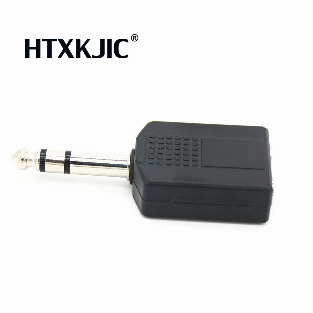 5 قطعة مونو 1/4 "Y الفاصل محول الصوت 6.35 الذكور جاك إلى 2 الإناث 6.35 جديد