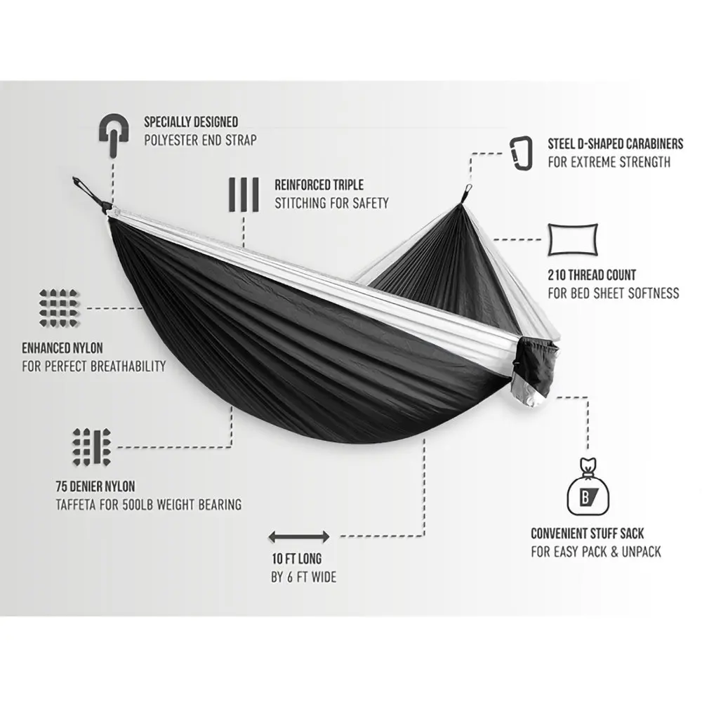 Ultra-Large Light weight Parachute Hammock Camping Survival Garden Hunting Leisure Hamac Travel Double Person Hamak Ramac