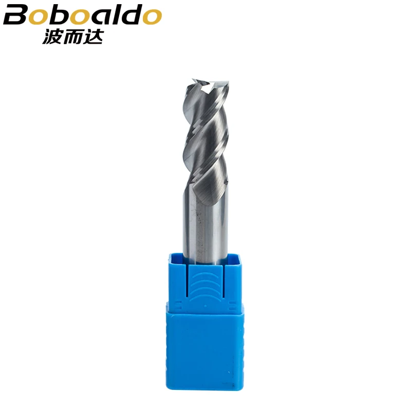 Fraise CNC en carbure massif, 1 pièce, 3 cannelures, en acier au tungstène HRC45, pour aluminium, fraiseuse CNC