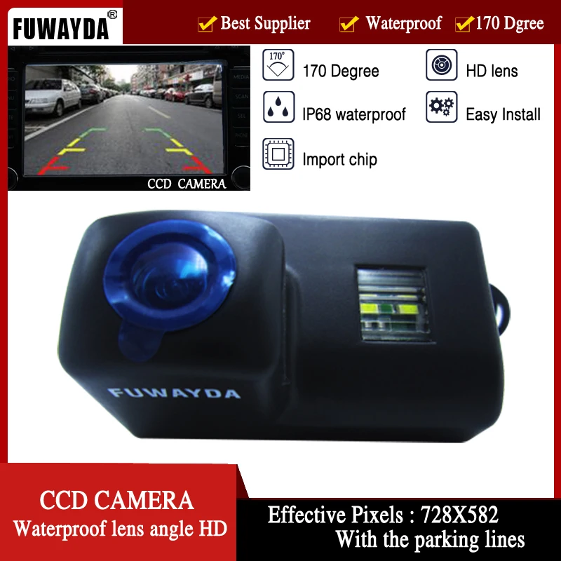 FUWAYDA HD CCD 170'' Wide view Angle Car Rear view camera Parking Camera Color Night Version   CAMERA for Peugeot Partner Tepee