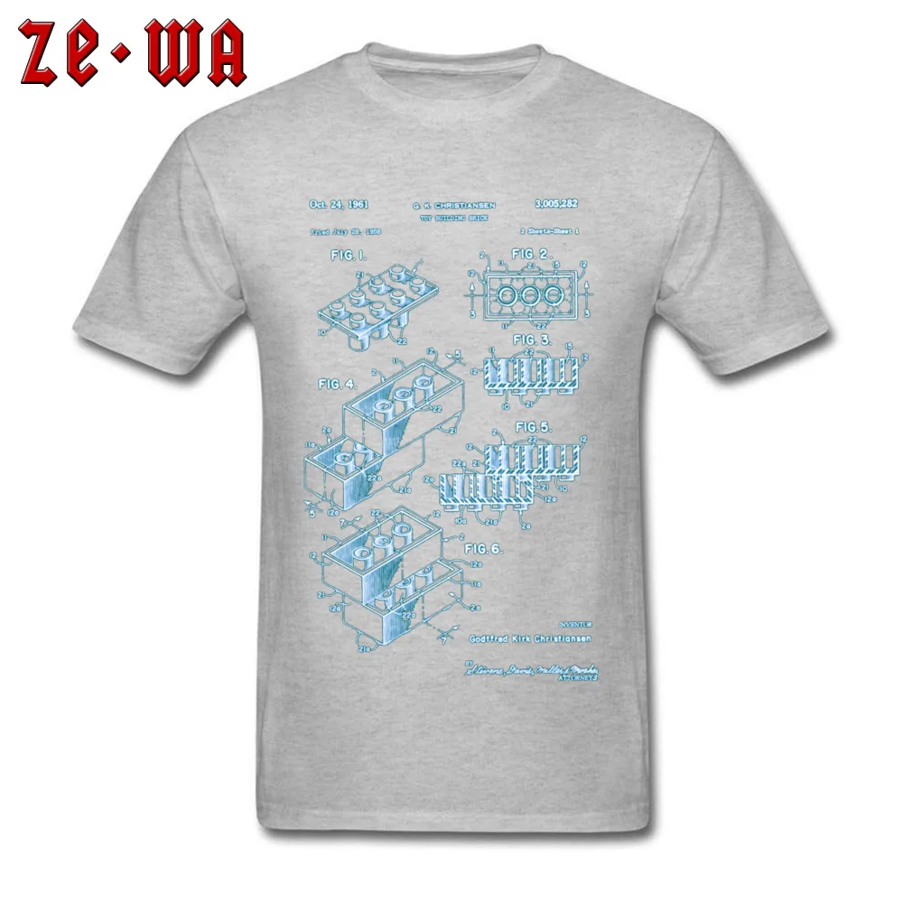 Toy Block Building Structural Drawing Picture T Shirt Explanatory Theroy Funny Men Normal Tops & Tees Graphic Top T-shirts New
