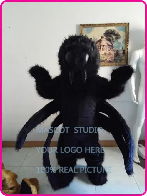 mascot High Quality Long Plush Tarantula Mascot Costume Adult Size Scary Costumes for Halloween Carnival Party Cosply