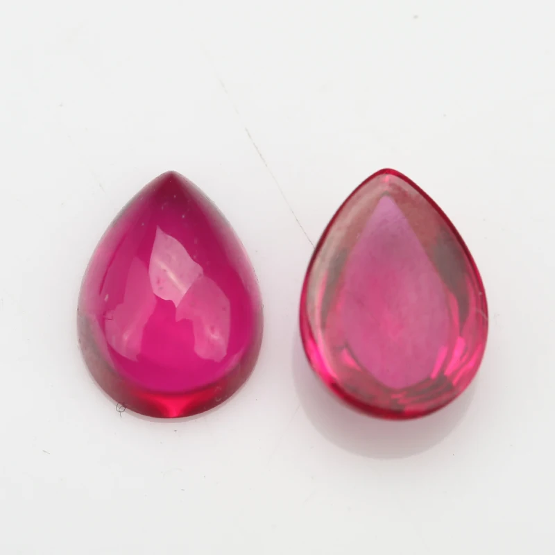 10pcs 3x5mm~10x14mm 5# Color Pear Shape Cabochon Synthetic Corundum Gems Lab Created Stone