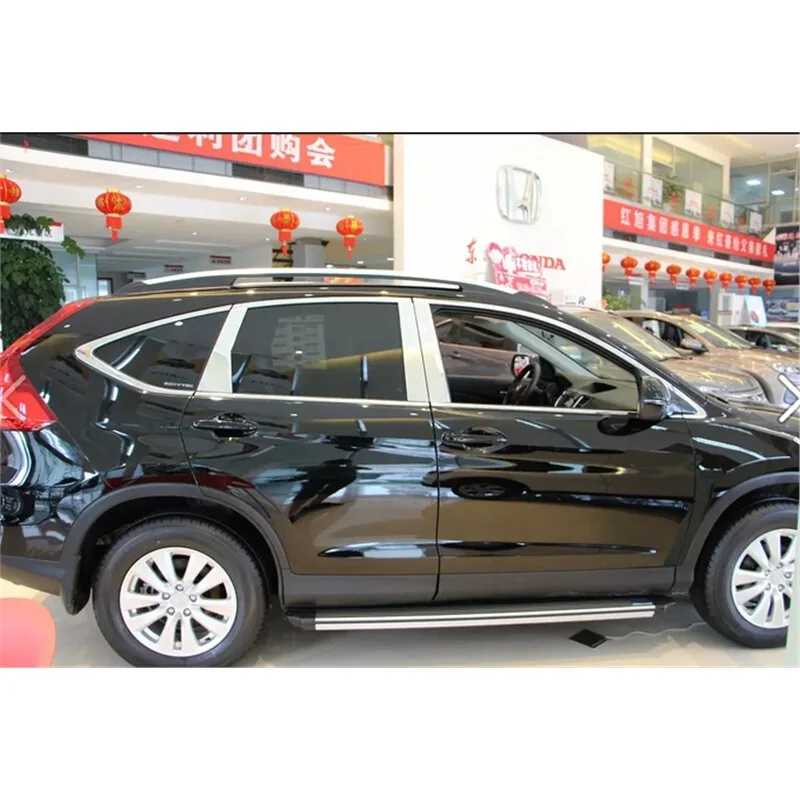For Honda CRV CR-V 2012 2013 2014 2015 2016 2017 Stainless Steel Exterior Window Center Pillars Cover Trim Car Styling 6Pcs