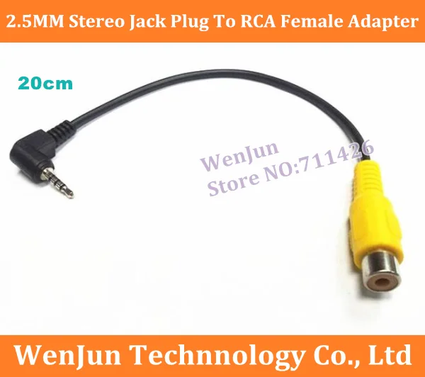 

100PCS/LOT Free Shipping 4 Pole 2.5MM Stereo Jack Plug To RCA Female Adapter For GPS AV-in Converter Video Cable